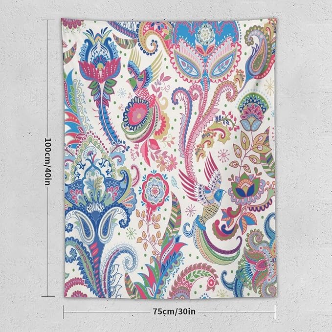 Boho Floral Tapestry, Abstract Mandala Plant Colorful Floral Home Art Wall Hanging for Bedroom Living Room Dormitory 40x60 Inch-Ruum Studio Home