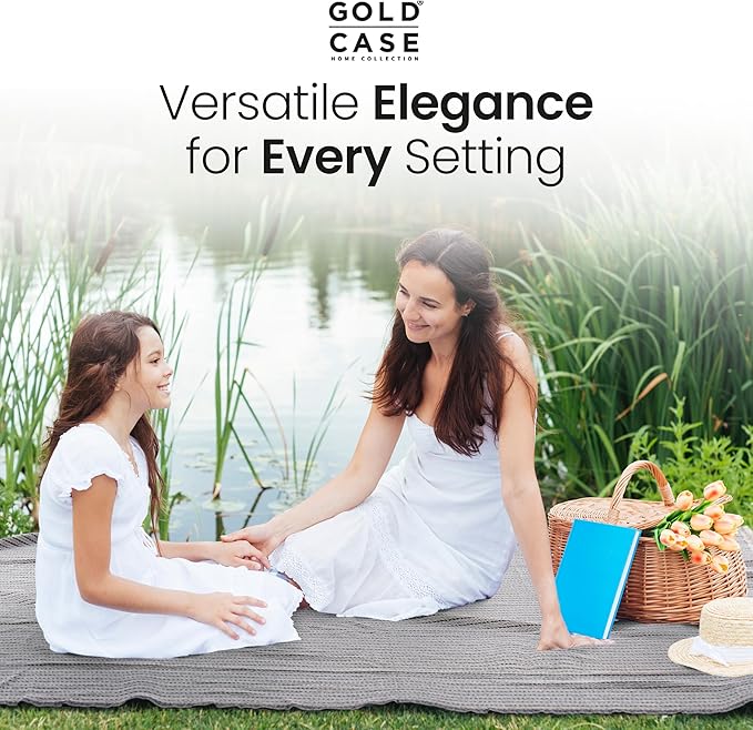 Gold Case Throw Blanket for Couch – 100% Recycled Turkish Cotton Blankets & Throws – Elegant Decorative Throw Blankets for Living Room Sofa – Woven Throws for Couch – Aqua – 60x80-Ruum Studio Home