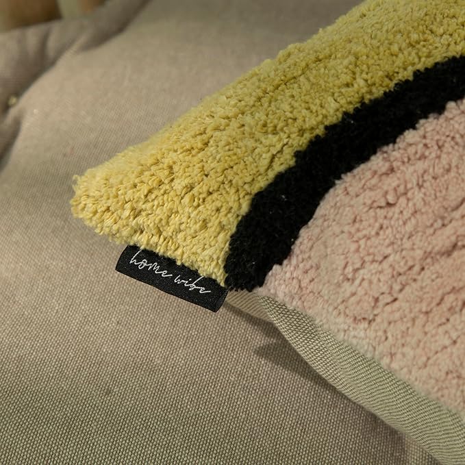 Tufted Boho Pillow Covers 18X18 Inch Throw Pillow Covers Decorative Cushion Cover Exquisitely Crafted with Hand-Finished Tuft Farmhouse Pillow Case for Couch Sofa Bed Living Room Bedroom-Ruum Studio Home