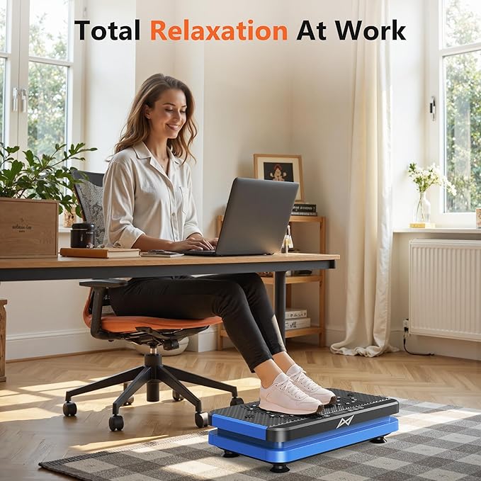 AXV Vibration Plate Fitness Platform Exercise Machine Vibrating Lymphatic Drainage Shaking Full Body Shaker Workout Vibrate Stand Shake Board Sport Gym for Weight Loss Fat Burner for Women Men-Ruum Studio Home