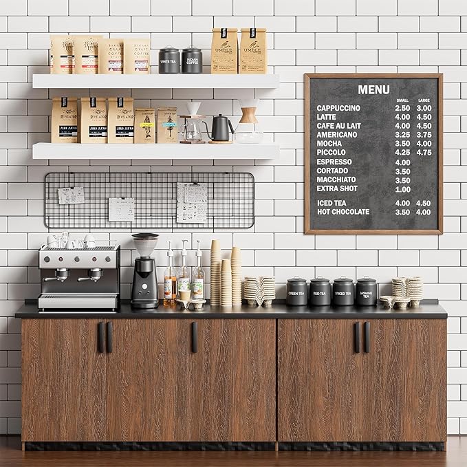 Heimlove 32 Inch Floating Shelves for Wall,White 9.3" Deep Floating Shelf Set of 2,Wall Mounted Shelves for Bathroom Bedroom Living Room Kitchen Office,Shelf for Books Storage Room,Home Decor-Ruum Studio Home