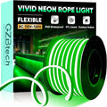 GZBtech Flexible LED Neon Rope Lights 66FT,AC 110-120V Waterproof Strip Light, 120 LEDs/M Cuttable Connectable Neon Lighting for Indoor Outdoor Home Decor/Commercial Building Use-Green 20M-Ruum Studio Home