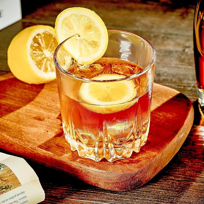 Whiskey Glasses Set of 4,Lead-Free Crystal Old Fashioned Glass,Scotch Glass Tumblers for Drinking Bourbon,Cognac,Irish Whisky,Whisky Glass Gift Set for Men,Dad,Brother-10oz-Ruum Studio Home
