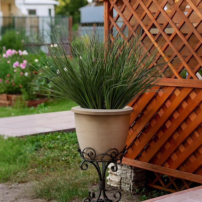 16PCS 17.3" Fake Plants Artificial Wheat Grass Greenery Plastic Plants Fake Grass Artificial Plants for Outdoor Decor Artificial Grass Plant with Greenery Stems for Indoor Home Decoration-Ruum Studio Home