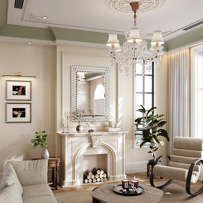 Kelly Miller 30"x40" Jeweled Bathroom Wall Mirror, Large Rectangle Mirror Decorative Mirror Luxury Vanity Mirror with Diamonds for Master Bath Half Bath Living Room Bedroom Fireplace Mantle Entryway-Ruum Studio Home