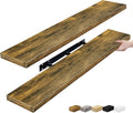 Sorbus Floating Shelves for Wall - 48 Inch Long Bathroom Shelves, Wall Decor for Bedroom, Kitchen, Living Room & Book Storage - Mounted Floating Shelf with Invisible Brackets (Rustic Brown, 2 Pack)-Ruum Studio Home