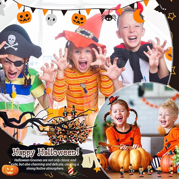 50 Pcs Halloween Mini Figurines Tiny Pumpkin Figures to Hide and Seek Rubber Wizard Miniatures Ornaments Gifts for Halloween Party Favors Table Decorations(Pumpkin)-Ruum Studio Home