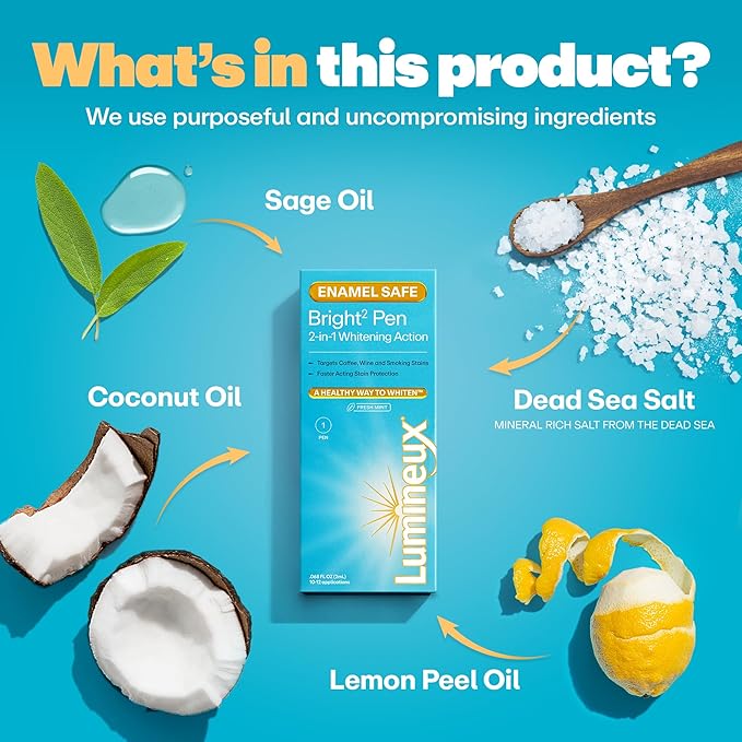 Lumineux 2-in-1 Whitening Pen (1 Pack) Enamel Safe and Clinically Proven to Whiten Without The Sensitivity - Removes Coffee, Tea, and Smoking Stains-Ruum Studio Home