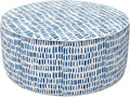 LVTXIII Outdoor Inflatable Ottoman Stool, Patio Water Repellent Footrest Stool with Handle, Portable Outside Round Ottoman for Patio Garden, Camping or Home Use, 21"x21"x9", Blue Pebble-Ruum Studio Home