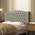 Velvet Upholstered Headboard Queen/Full Size Latest Model Wall Mount, Bed Frame Mount, Featuring High-Density Sponge Padding, Luxury Texture Easy Assembly Comfort and Style-Taupe-Ruum Studio Home