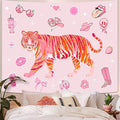 Lunerfex Y2K Tapestry Pink Tiger Wall Tapestry, Cute Tapestries for Bedroom Funny Tapestries Wall Hanging for Bedroom Living Room Decor Pink-3 44"x60"-Ruum Studio Home