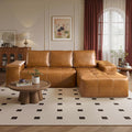 ovios Sectional Cloud Couch for Living Room, Modular Floor Sofa with Plush Corduroy, No Assembly Required, Big Comfy Couches Set with Fluffy Memory Foam, Stupendous U Shaped Sofas with Chaise, Brown-Ruum Studio Home