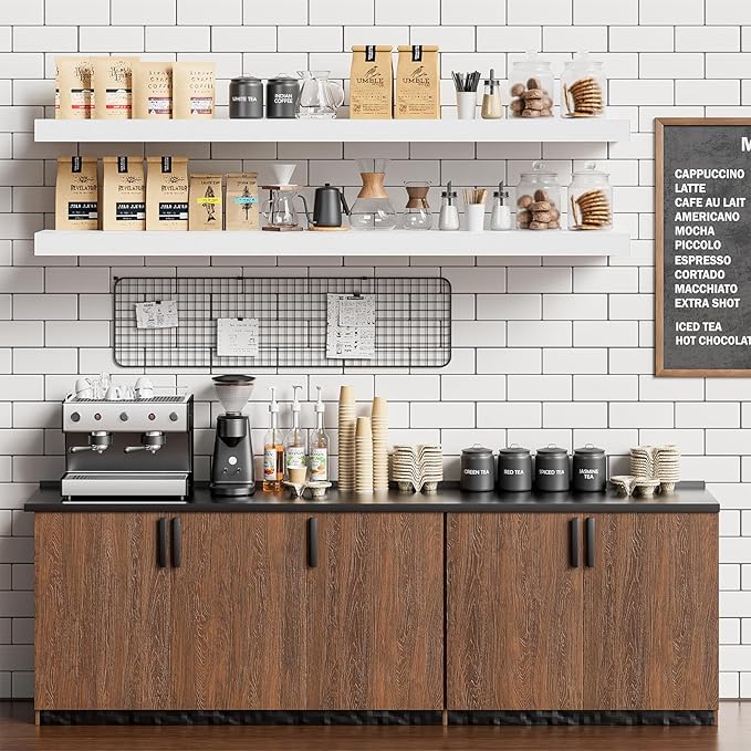 Heimlove Floating Shelves for Wall 48 Inches Long,9.3" Deep White Floating Shelf Set of 2,Wall Mounted Shelves for Bathroom Bedroom Living Room Kitchen Office,Shelf for Books Storage Room Decor-Ruum Studio Home