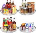 Clear Lazy Susan Organizer Turntable for Cabinet Table Top, 9.25 Inch 4 Pack 360 Rotating Spinning Makeup Organizer for Vanity, Kitchen Storage Rack Heavy-Duty Pantry Spices Tray Countertop Organizer-Ruum Studio Home