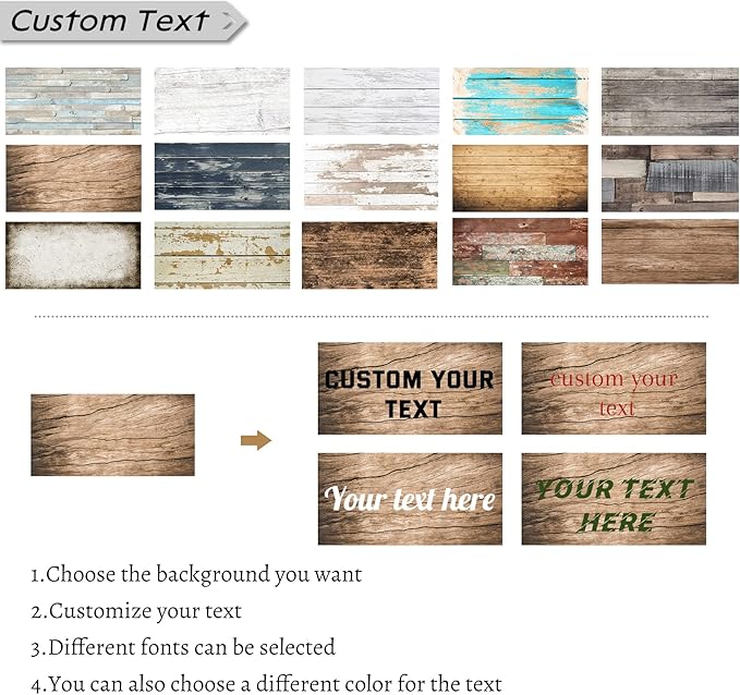 LZIMU Custom Text Signs Wall Decor Personalized Canvas Quote Family Sign Wall Art Wood Background Rustic Farmhouse Decor Framed (5"x15")-Ruum Studio Home