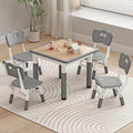 Kid Table and Chairs, Height Adjustable Childrens Table and Chair Set, Kids Tables for Age 2-8, Graffiti Desktop, Table for Kids with 4 Seats, Small Kids Table, Max 300lbs-Ruum Studio Home