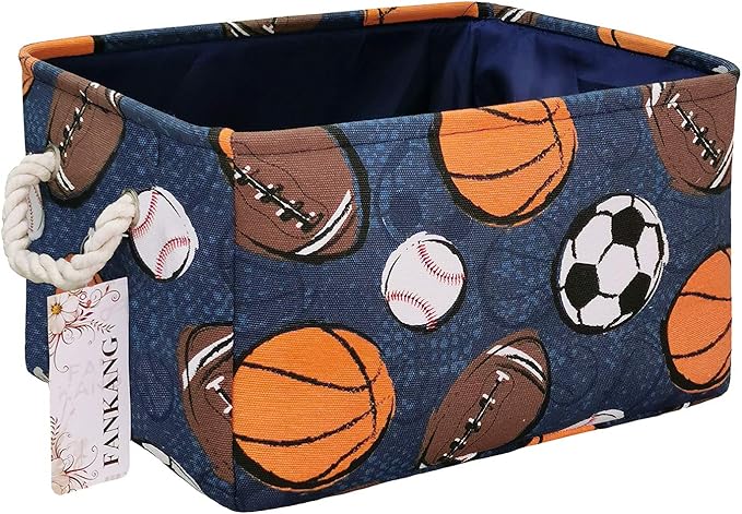 FANKANG Rectangular Laundry Basket Nursery Storage Fabric Storage Bin Storage Hamper,Gift Baskets(Navl-ball game)-Ruum Studio Home