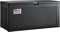 Rubbermaid Extra Large Resin Outdoor Storage Deck Box (134 Gal), Weather Resistant, Black, Deck Organization for Home/Backyard/Pool Chemicals/Toys/Garden Tools/Porch/Patio Cushions-Ruum Studio Home