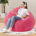 Hobestluk 3.5FT Bean Bag Chair Adult Bean Bag Chair Large Bean Bag Chair with Filler Included Teardrop Bean Bag with Removable Cover for Bedroom Living Room - (Large, Pink)-Ruum Studio Home