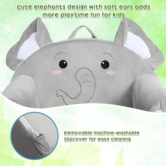 ALIMORDEN Animal Series Kid's Chair, Ultra-Soft Comfy Foam Filled Toddler Sofa Chair, Cute Animal-Shaped Design Toddler Couch, Lightweight Birthday for Baby Boys & Girls (Elephant)-Ruum Studio Home