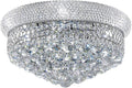 7-Light Crystal Flush Mount Chandelier Ceiling Light Fixture for Living Room Dining Room Bedroom Foyer Entryway Hallway Closet Bathroom (Chrome D18)-Ruum Studio Home