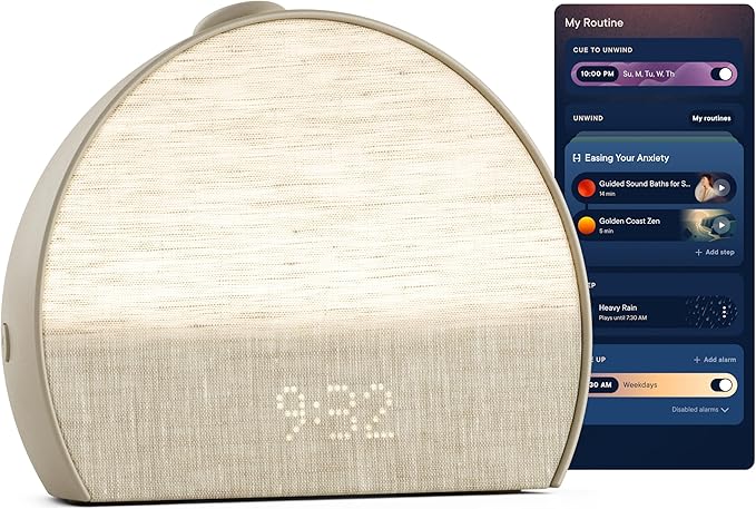 Hatch Restore 3 Sunrise Alarm Clock, Sound Machine, Smart Light (Greige) - White Noise, Screen-Free Sleep Routine-Ruum Studio Home