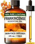 Kukka Frankincense Essential Oil for Face & Skin - 4 Fl Oz - 100% Pure Natural Frankincense Oil Made from Ethiopia Resin - A Holy & Woody Scent for Body Comfort, Aromatherapy & DIY Soap Making-Ruum Studio Home