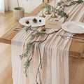 Beige Gauze Rustic Cheesecloth Table Runner 120 Inch 10 FT for Wedding Baby Shower Bridal Shower Birthday Engagement Garden Outdoor Party Long Sheer Boho Decorations-Ruum Studio Home