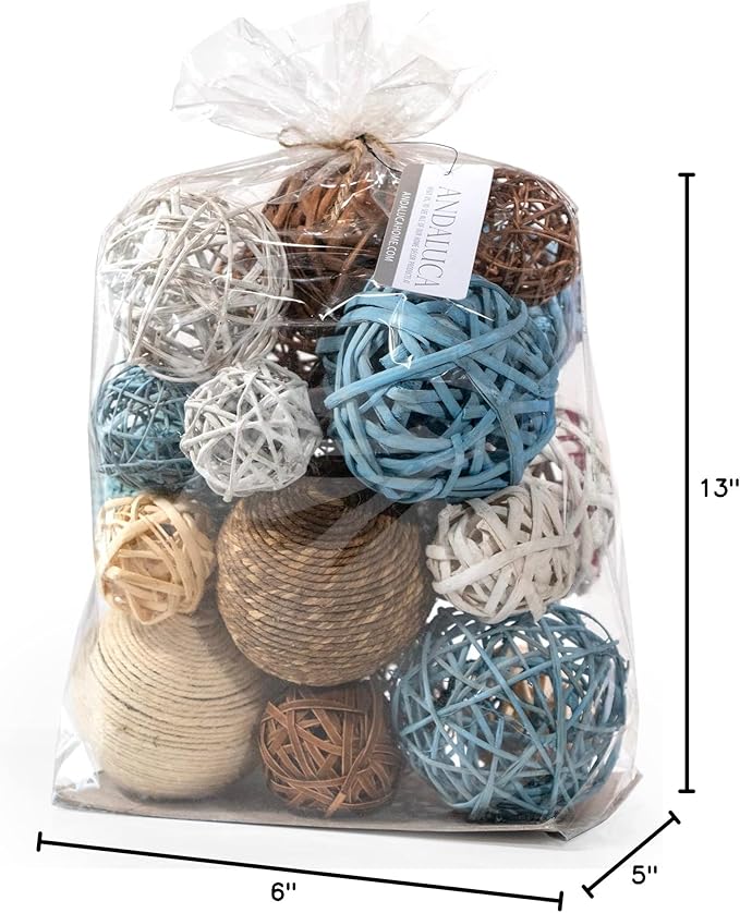 ANDALUCA Decorative Vase Filler Bag with Orbs, Balls (Aqua Blue)-Ruum Studio Home