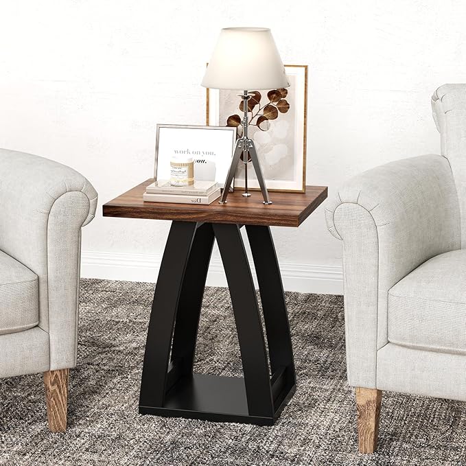End Table Set of 2, Side Table, Nightstand, Sofa Side Table with Shelf, Modern End Table for Living Room, Bedroom-Ruum Studio Home