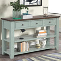 Farmhouse Wood Entryway Console Table 48-Inch Modern Sofa Entry Table with Drawers and Storage Shelves for Entrance Living Room (Green)-Ruum Studio Home