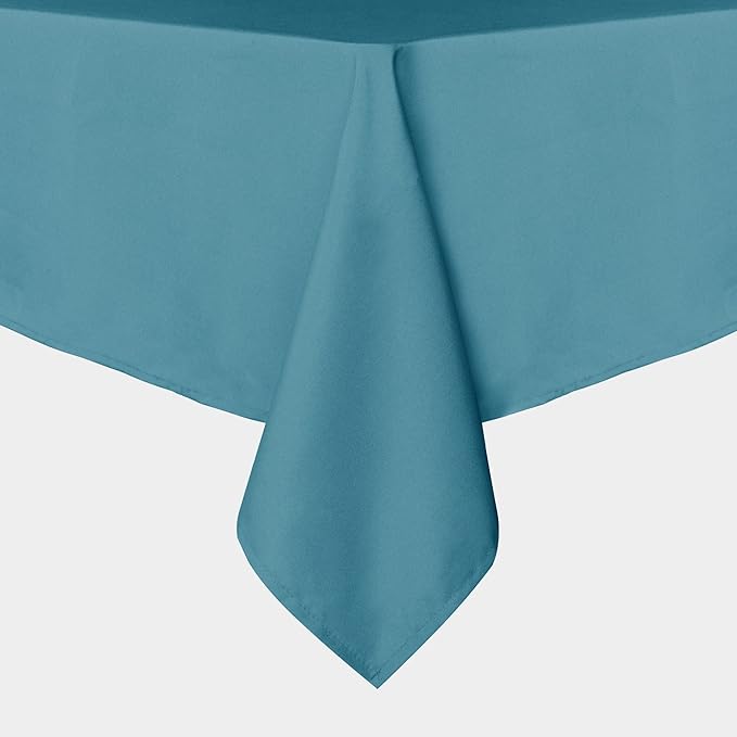 sancua Square Tablecloth - 54 x 54 Inch - Stain and Wrinkle Resistant Washable Polyester Table Cloth, Decorative Fabric Table Cover for Dining Tables, Buffet Parties and Camping, Teal-Ruum Studio Home