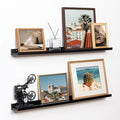 Fun Memories Picture Ledge Shelf, 36 Inch Floating Shelves Set of 2, Nursery Book Shelves for Toys Storage, Kids Bookshelf Wall Mounted for Wall Decor Books Photo Frames, Black-Ruum Studio Home