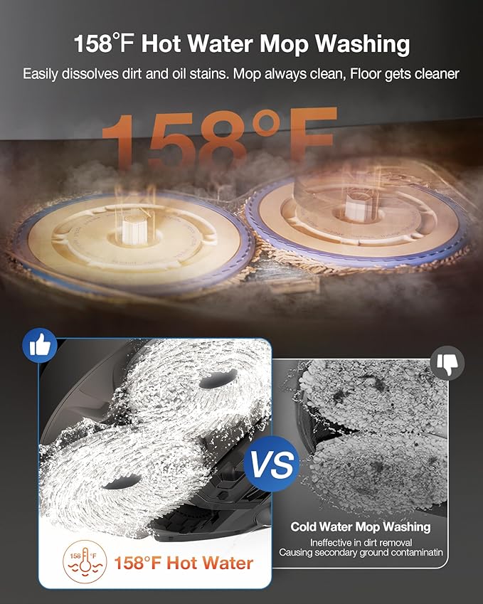 ECOVACS DEEBOT T30S Combo Robot Vacuum and Mop, All in One Cleaning Hub, 11000Pa, ZeroTangle Technology, TruEdge Adaptive Edge, Dual Self-Emptying, Hot Water Washing-Ruum Studio Home