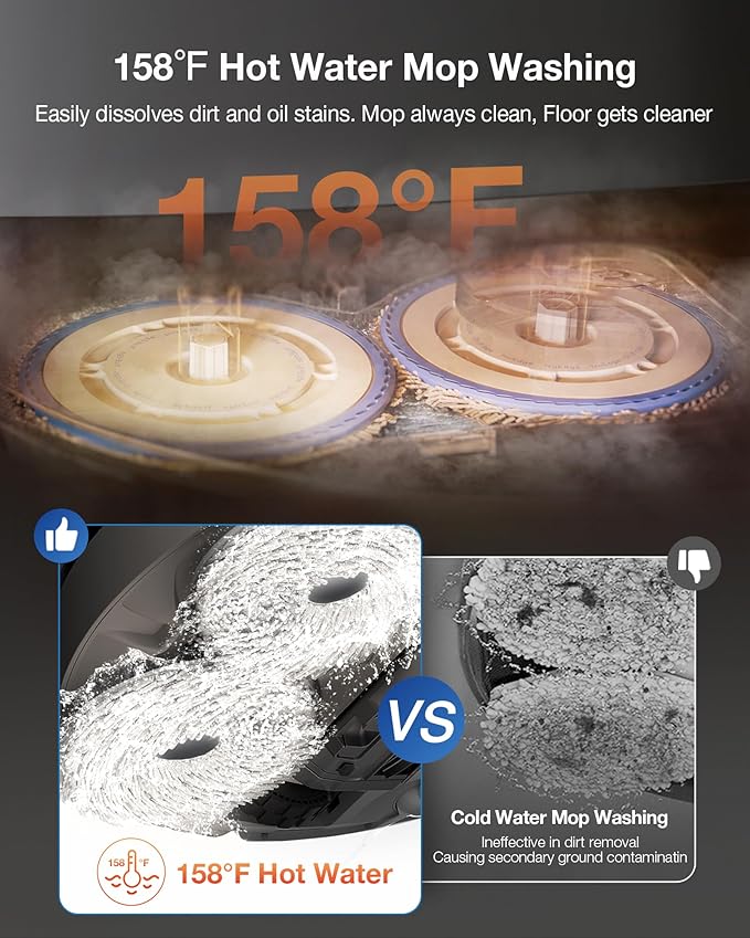 ECOVACS DEEBOT T30S PRO Robot Vacuum and Mop, 11000Pa, TruEdge Adaptive Edge Mopping, ZeroTangle Technology, AI Instant Re-mop, Self-Emptying & Refilling, AI Obstacle Avoidance-Ruum Studio Home