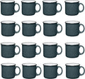 Set of 16 Ceramic Campfire Mugs – 15 Oz, Gray – Coffee & Tea Cups for Home, Work, Travel, Camping – Customizable, Great for DIY, Events, Companies-Ruum Studio Home