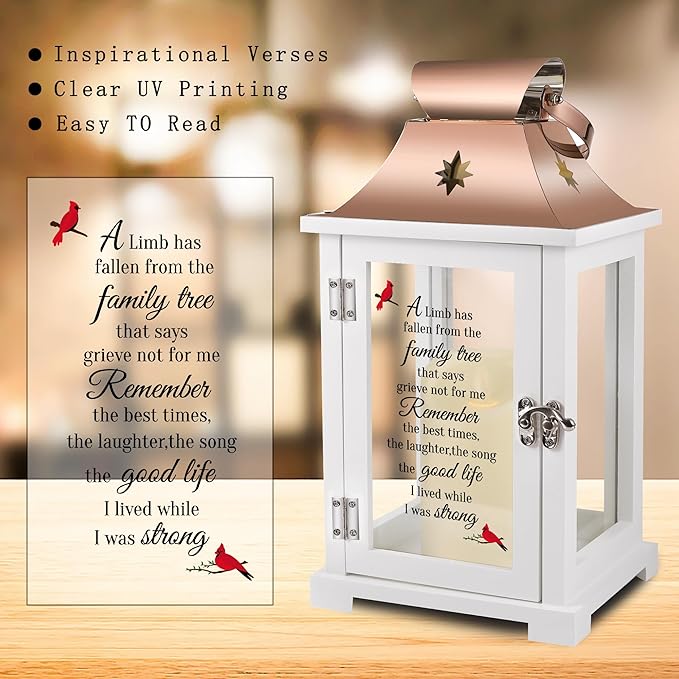 Memorial Lantern, Sympathy Gifts for Loss of Mom/Dad/Loved One, Bereavement Gifts, in Memory of Loved One Lantern,Celebration of Life, Memorial Gifts, Funeral Lantern,A Limb has Fallen from The ...-Ruum Studio Home