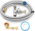 Dishwasher Installation Kit - 15 FT Stainless Steel Braided Dishwasher Hose kit,Food Grade PEX Inner Tube Dishwasher Water Line with 3/8"x3/8"x3/8" Tee Stop Valve,3/8"x3/8"MIP Elbow,3/8"x3/4"FHT Elbow-Ruum Studio Home