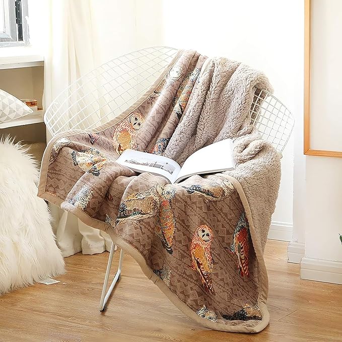 UKELER Owl Bed Blanket King Size 90'' x 108'', Soft Cozy Warm Fleece Throw Blanket for Bed/Couch/Sofa/Camping for Special Occasions-Ruum Studio Home