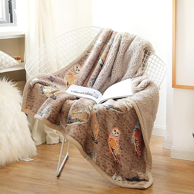 UKELER Owl Throw Blanket Queen Size 80'' x 90'', Soft Cozy Warm Throw Blanket for Bed/Couch/Sofa/Camping, Great Gift for Women's Day,Mother's Day,Father's Day,Thanksgiving,Christmas,Hallows' Day-Ruum Studio Home