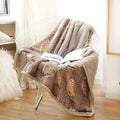 UKELER Flannel Sherpa Throws 60'' x 50'' - Cute Colorful Owl Design Soft Plush Flannel Blanket Throws for Bed/Couch/Sofa/Office/Camping-Ruum Studio Home