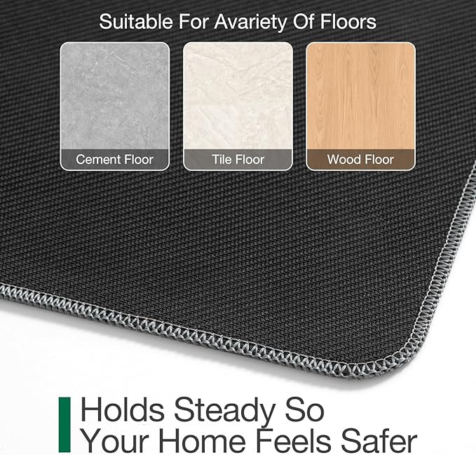 LUMI Ultra Thin Door Mat for Entryway,36"x59" Low Profile Non Slip Rubber Backing Indoor Doormat, Easy Clean Welcome Entrance Mat for Inside House, Patio,Light Grey-Ruum Studio Home