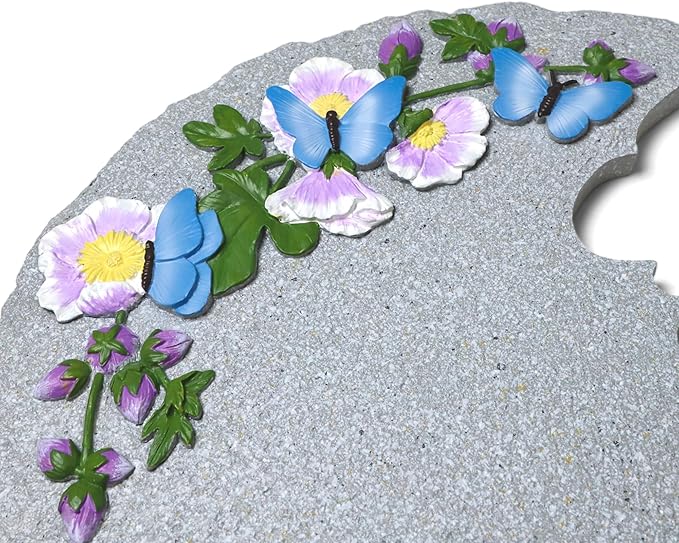 Let's Make Memories Personalized Garden Décor - Custom Garden Stone - Indoor/Outdoor - for Mom or Grandma - for Her - Engraved - Durable Resin - Butterfly Stone-Ruum Studio Home
