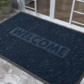 Yimobra Welcome Front Door Mat Outdoor, Heavy Duty Sturdy Non Slip Doormats, Rubber Backing, Low-Profile Entrance Rugs, Absorbent Resist Dirt, Easy Clean Patio Garage Floor Mats, 60X36 Inch, Blue-Ruum Studio Home