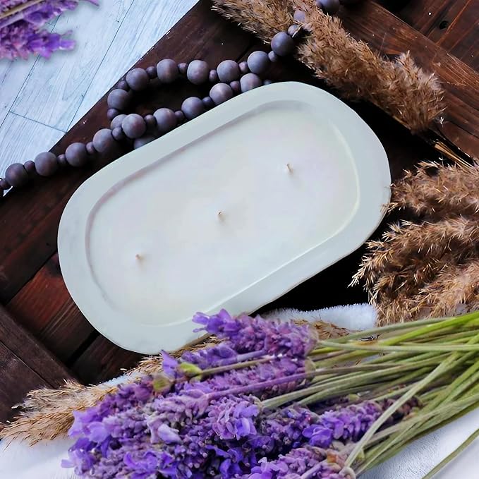 Royxen 8 Pack Wood Dough Bowl, Wooden Dough Bowls Paulownia, Rustic Bowl Vintage, Bowls for Candle (White, 9.5" x 5.5")-Ruum Studio Home