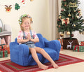Kids Chairs for Toddler, 2-in-1 Toddler Soft Sherpa Couch Fold Out, Convertible Sofa to Lounger for Girls and Boys, Sky Blue-Ruum Studio Home