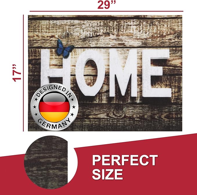 Floor Mat - for Indoor and Outdoor Use - Doormat - Non-Slip - Front Door Shoe Scraper - Size: 17x29-Ruum Studio Home