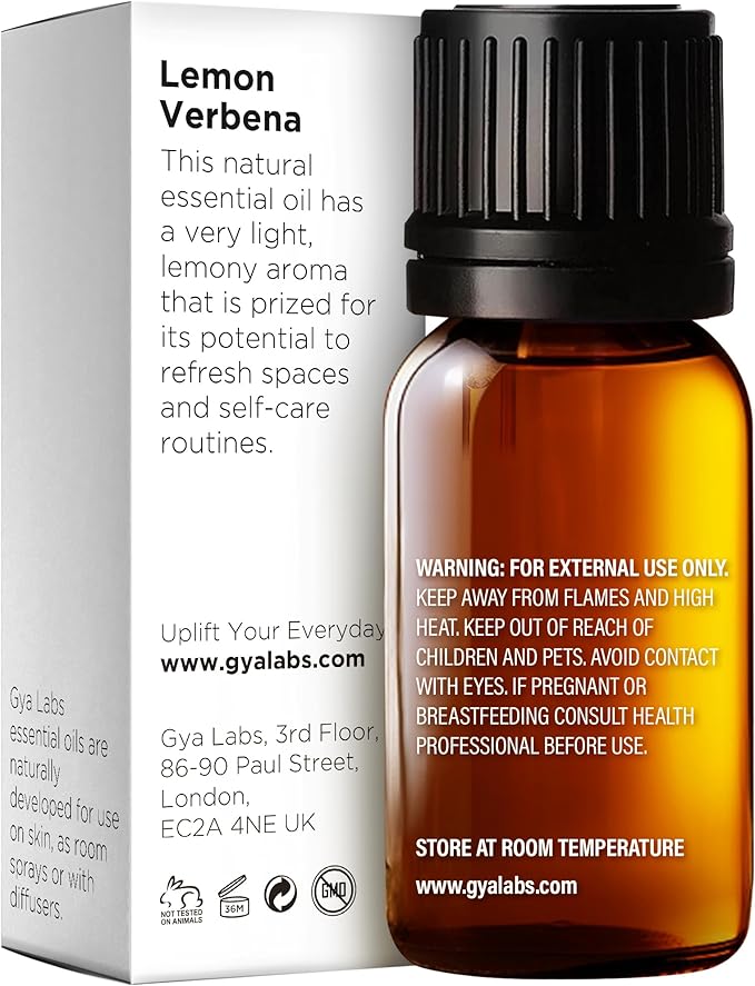 Gya Labs Lemon Verbena Essential Oil for Diffuser - 0.34 Fl Oz - 100% Pure Natural Lemon Verbena Oil for Skin, Hair, Perfume, Bath Bombs & Candle Making Scent-Ruum Studio Home
