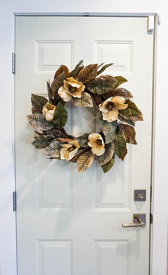 Admired By Nature 24" Magnolia Pine for Home Office Front Door Wreath, Wall Hanging Arrangement Decoration-Ruum Studio Home