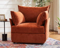 Terracotta Oversized Accent Chair, Upholstered Modern Sofa Chair with Removable Backrest & Detachable Cover, 24.5" Deep Seat Large Reading Armchair-Ruum Studio Home